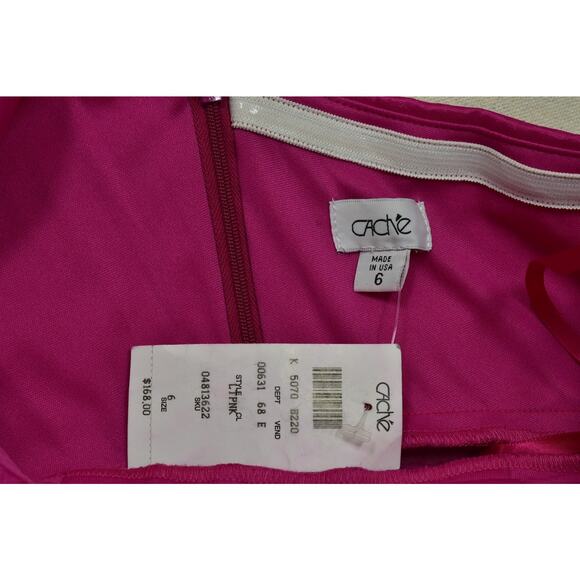 NEW Cache Women's Pink Strapless Dress Size 6 Ruched W/ Tags - Picture 5 of 8